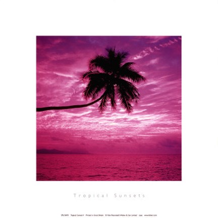 Framed Tropical Sunsets V Print