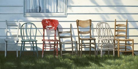 Framed Row Of Chairs Print