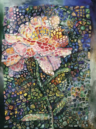 Framed Mosaic Flower Print