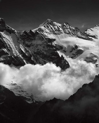 Framed Mountains BW Print