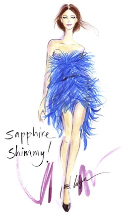 Framed Sapphire Shimmy Print