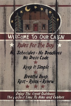 Framed Daily Cabin Rules Print