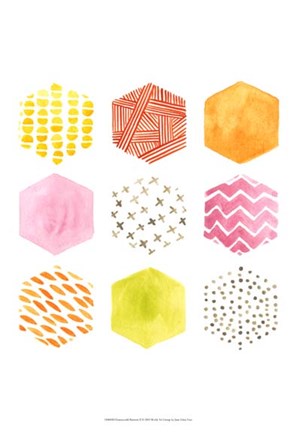 Framed Honeycomb Patterns II Print