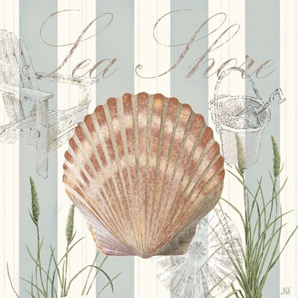 Framed Seashells by the Seashore II Print