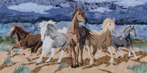 Framed Stampeding Horses Print