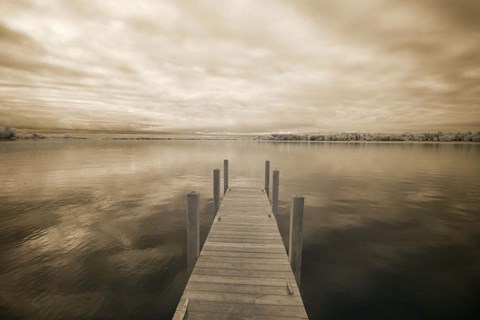 Framed Dock at Crooked Lake, Conway, Michigan 09 Print