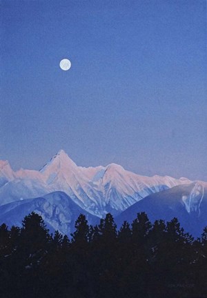 Framed Alpenglow Moon Print