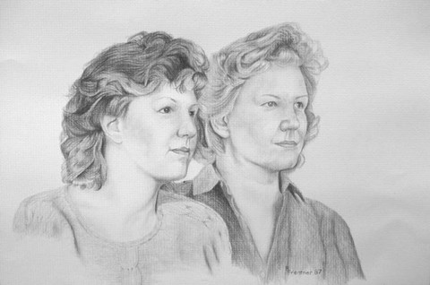 Framed Two Ladies Print