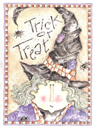 Framed Trick or Treat Witch Print