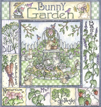 Framed Bunny Garden Print