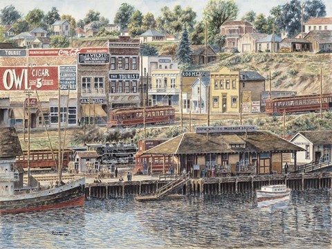 Framed San Pedro Harbor Print