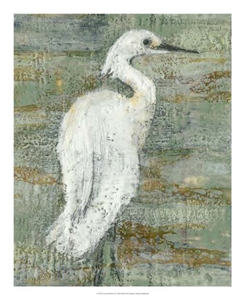 Framed Textured Heron II Print