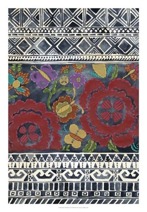 Framed Batik Embroidery II Print