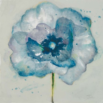 Framed Flower in Blue II Print