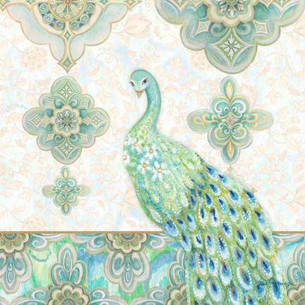 Framed Emerald Peacock II Print