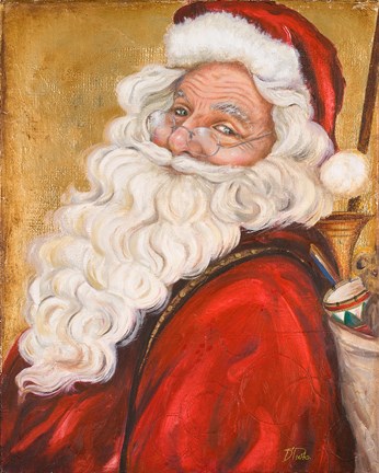 Framed Smiling Santa Print