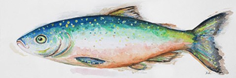 Framed Watercolor Fish I Print