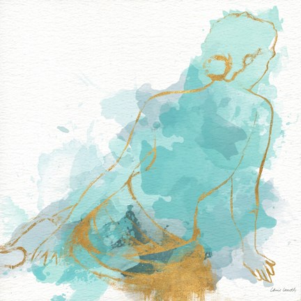 Framed Seated Watercolor Woman I Print