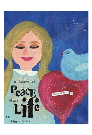Framed Heart At Peace 2 Print