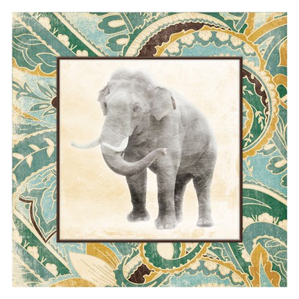 Framed Floral Sea Elephant Print