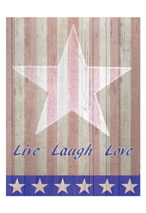 Framed Live Laugh Love Flag Print
