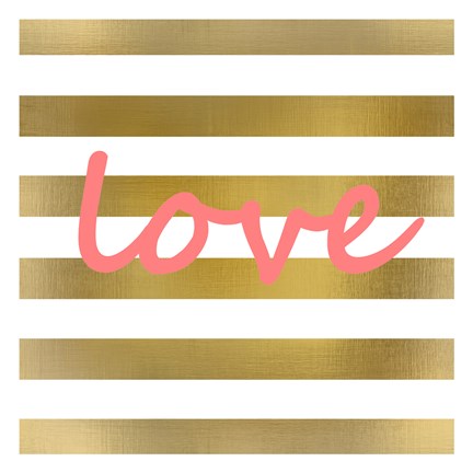 Framed Pink And Gold Love Print
