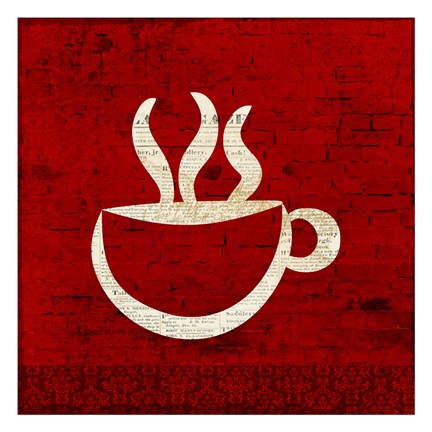 Framed Red Coffee 1 Print