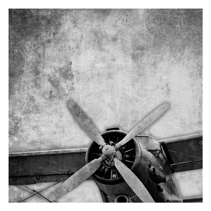 Framed Vintage Plane Engine Print