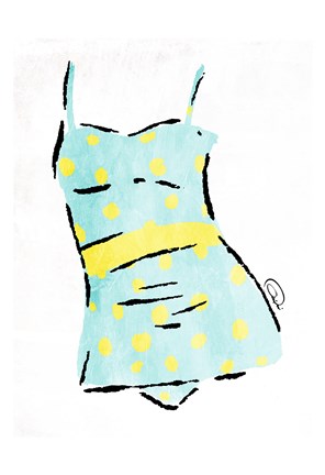 Framed Vintage Swimsuit Pastel 2 Print