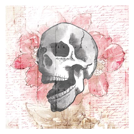 Framed Floral Skull Print
