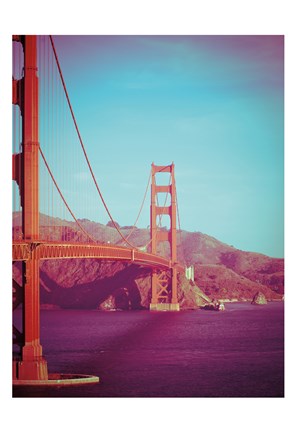Framed Retro Golden Gate Print