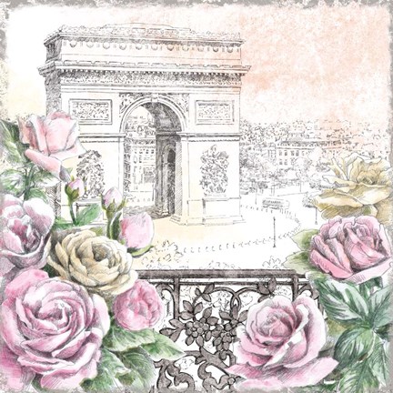 Framed Paris Roses V Print