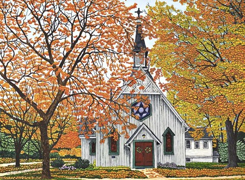 Framed Country Church, Western NY Print