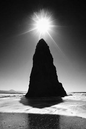 Framed Rock Pillar Sun Print