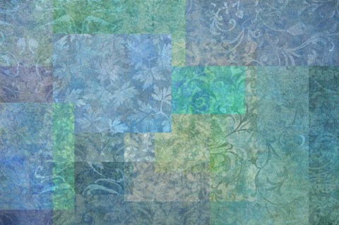 Framed Stylish Patterns Sea Blue Print