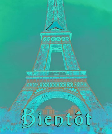 Framed Bientot Eiffel Tower Print