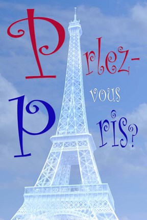 Framed Eiffel Tower with Parlez-vous Paris Print