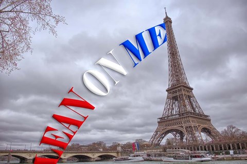 Framed Lean On Me - Eiffel Tower Print