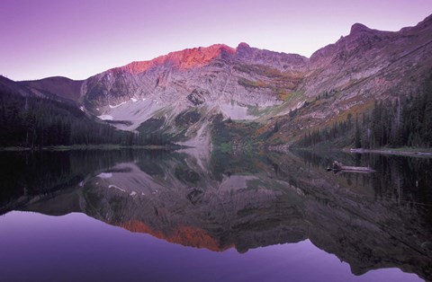 Framed Purple Mountain Reflection Print