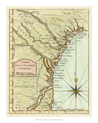 Framed Petite Map of Georgia Print