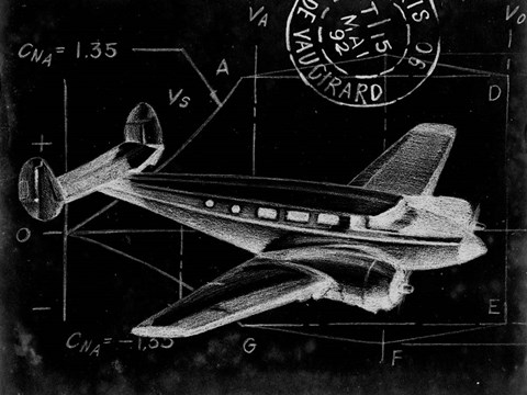 Framed Flight Schematic IV Print