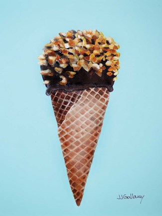 Framed Nutty Ice Cream Cone Print