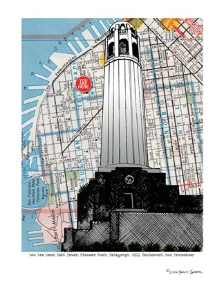 Framed Colt Tower - San Francisco Print