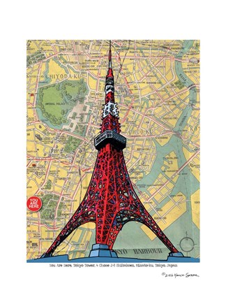 Framed Tokyo Tower Print