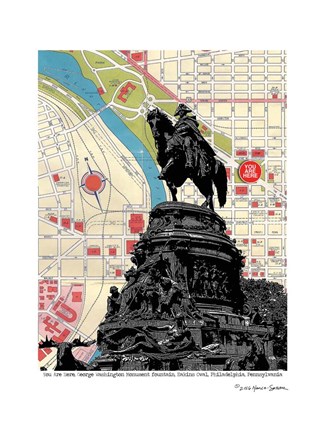 Framed George Washington Monument Philadelphia Print