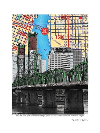 Framed Hawthorne Bridge Portland Print