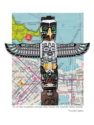 Framed Totem Vancouver Print