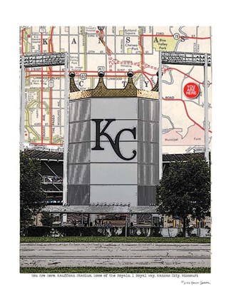 Framed Kaufman Stadium Print