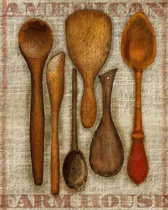 Framed Wooden Spoons High Print