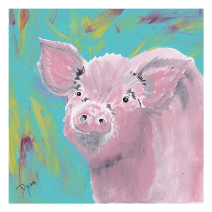 Framed Farm Life Pig Print